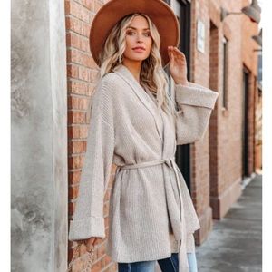 Vici Dolls Fanning Belted Knit Cardigan